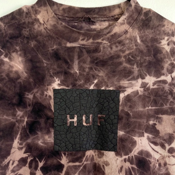 HUF T-Shirt Streetwear, Acid Wash, Loose Fit, Heavy Cotton, Crew Neck Tee Skater - Picture 3 of 6
